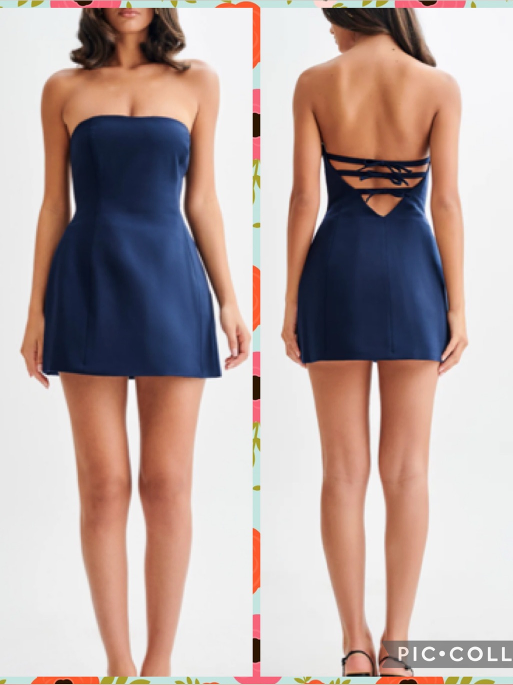Meshki Women’s Xxl Neeka Navy Blue Strapless Bow Back Mini Dress